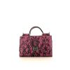 Borsa a tracolla Dolce & Gabbana Sicily in pelle martellata rosa con decoro floreale - 360 thumbnail