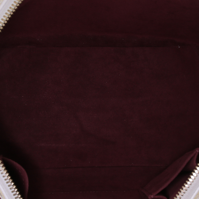 Sac à main Louis Vuitton Rita en toile monogram multicolore blanche et cuir naturel - Detail D3