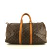 Sac de voyage Louis Vuitton Keepall 45 en toile monogram marron et cuir naturel - 360 thumbnail