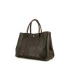 Hermes Garden shopping bag in brown canvas and brown Negonda calfskin - 00pp thumbnail