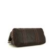 Hermes Garden shopping bag in brown canvas and brown Negonda calfskin - Detail D4 thumbnail