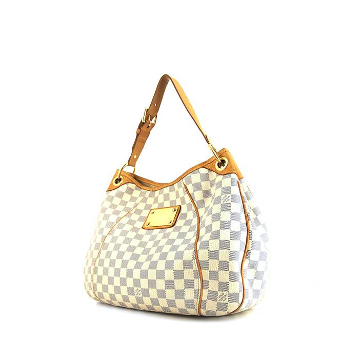 Louis Vuitton Galliera large model handbag in azur damier canvas and natural leather - 00pp