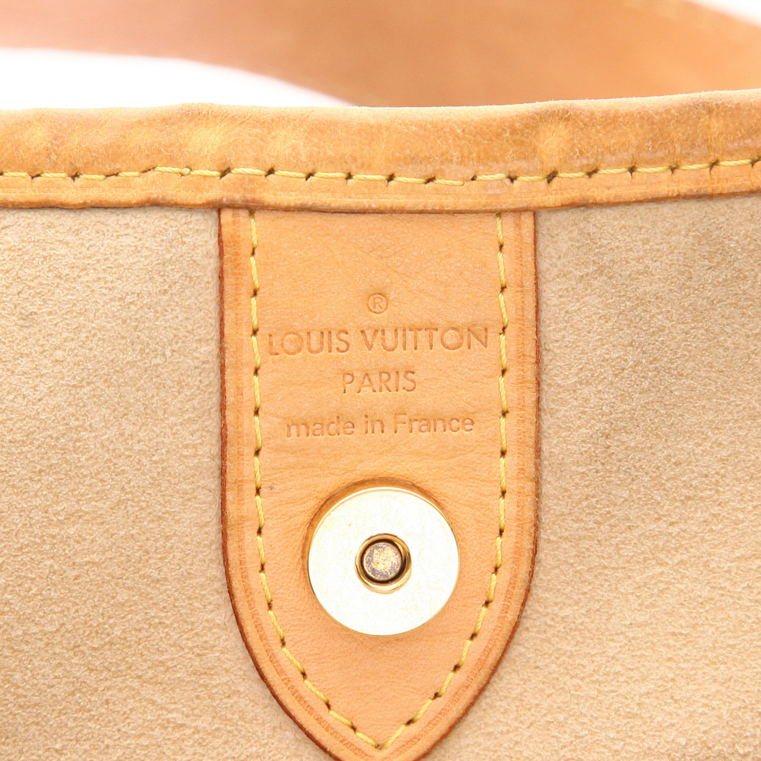 Bolso de mano Louis Vuitton Galliera modelo grande en lona a cuadros azul celeste y cuero natural - Detail D2