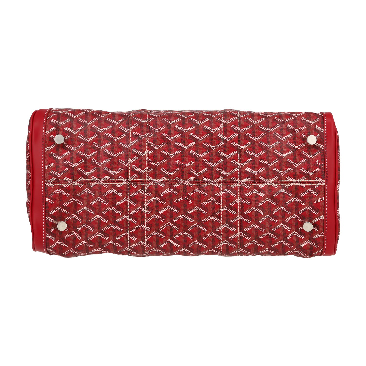 Sac à main Goyard  Croisière en toile Goyardine rouge et cuir rouge - Detail D1