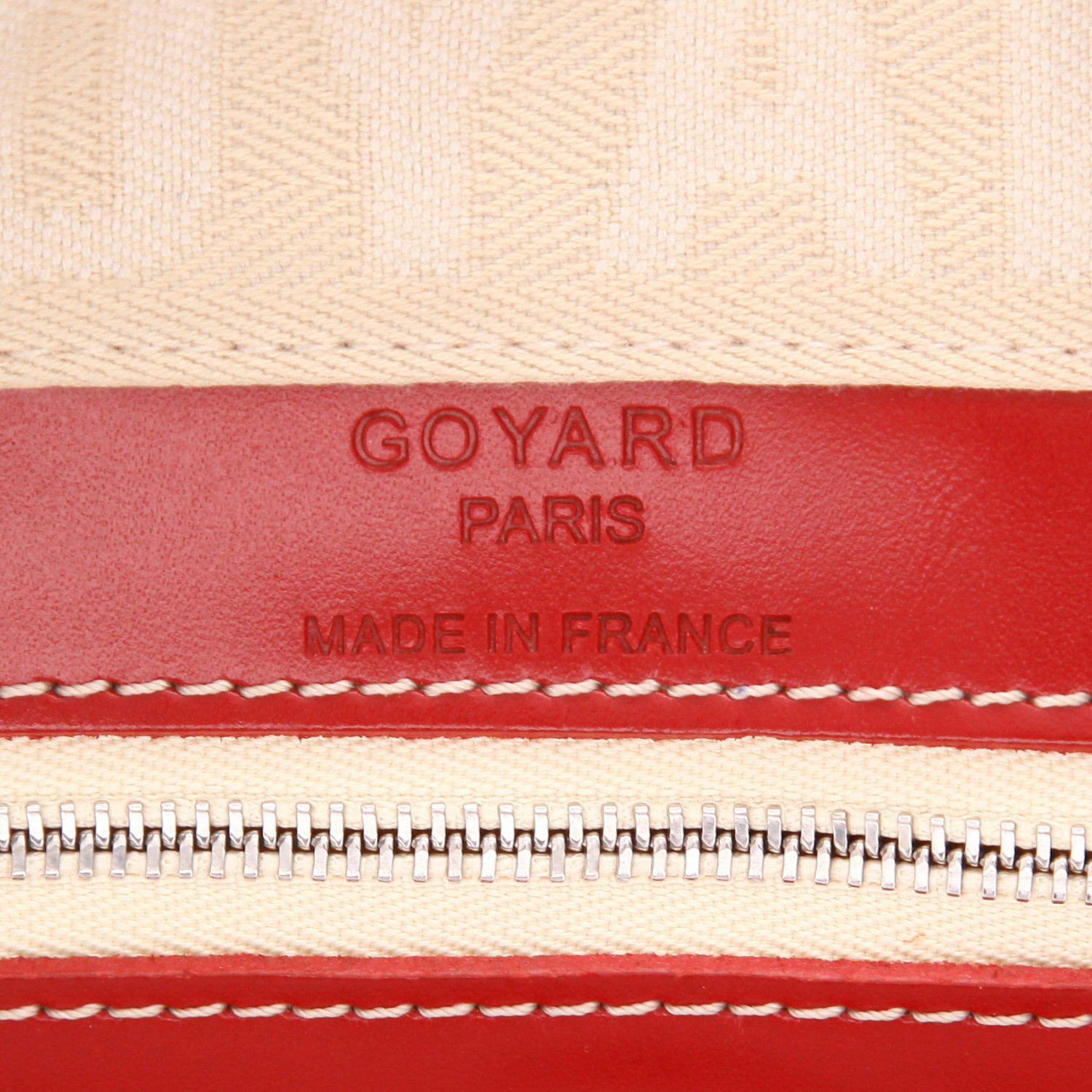 Sac à main Goyard  Croisière en toile Goyardine rouge et cuir rouge - Detail D2