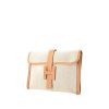 Hermes Jige pouch in beige canvas and gold Courchevel leather - 00pp thumbnail