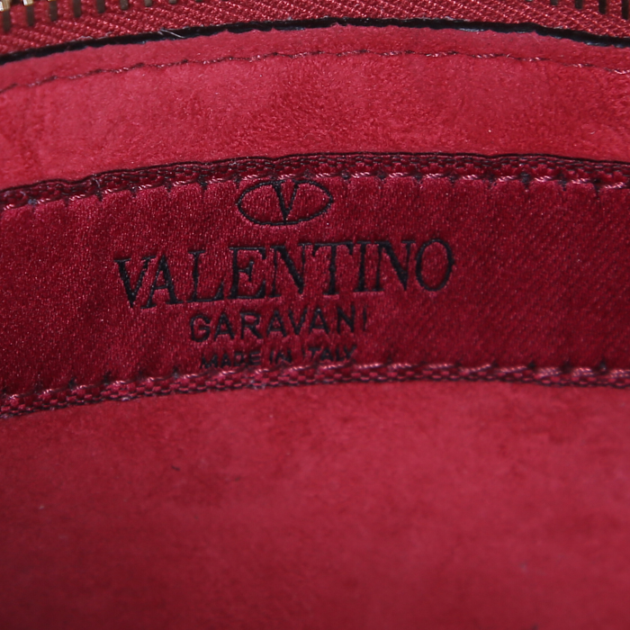 Bolso bandolera Valentino Garavani Rockstud Spike en cuero acolchado gris - Detail D4
