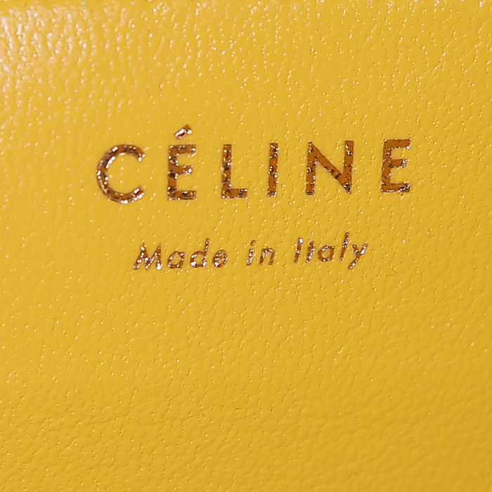 Borsa a tracolla Céline Classic Box in pitone giallo - Detail D3
