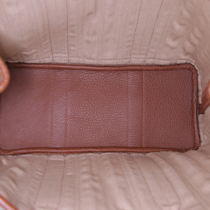 Bolso Cabás Hermès Garden Party en lona beige y cuero color oro - Detail D2