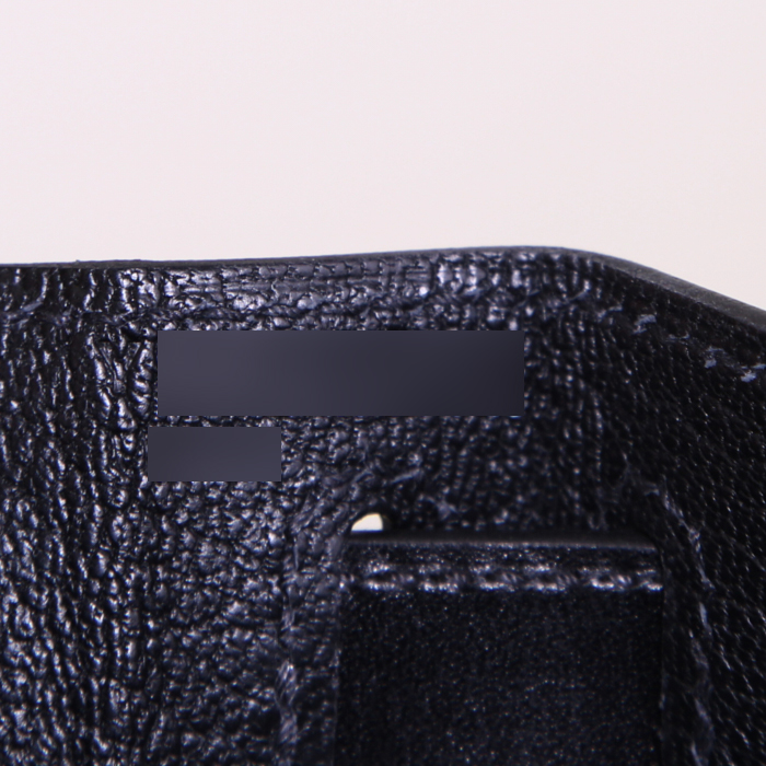 Sac à main Hermes Kelly 28 cm en cuir box noir - Detail D5