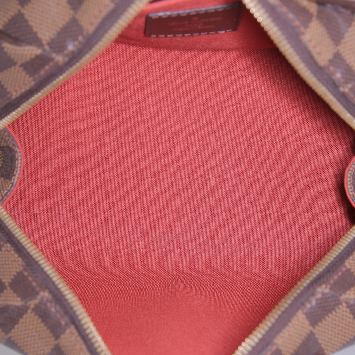 Louis Vuitton Ribera handbag in ebene damier canvas and brown leather - Detail D2