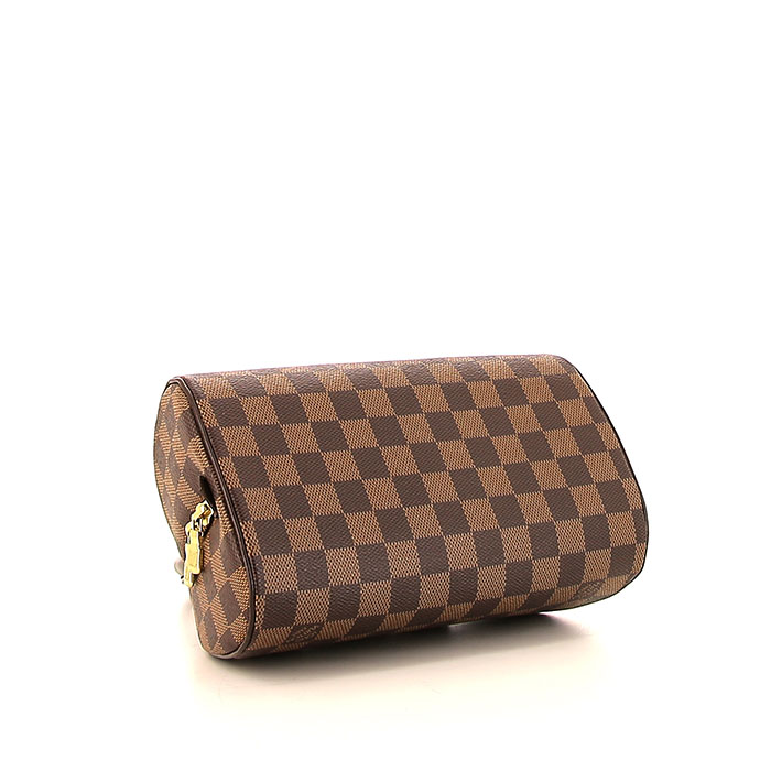 Louis Vuitton Ribera handbag in ebene damier canvas and brown leather - Detail D4