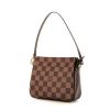 Bolsito de mano Louis Vuitton Pochette accessoires mini en lona a cuadros marrón y cuero marrón - 00pp thumbnail