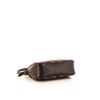 Louis Vuitton Pochette accessoires mini pouch in brown damier canvas and brown leather - Detail D4 thumbnail