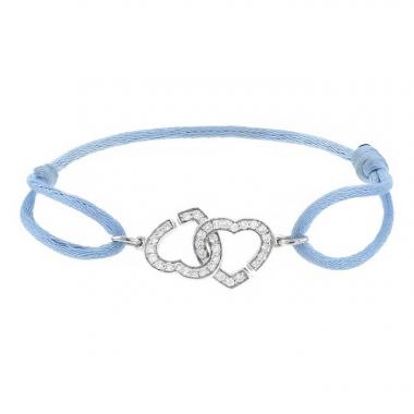 Bracciale Dinh Van Double coeurs R12 in oro bianco e diamanti