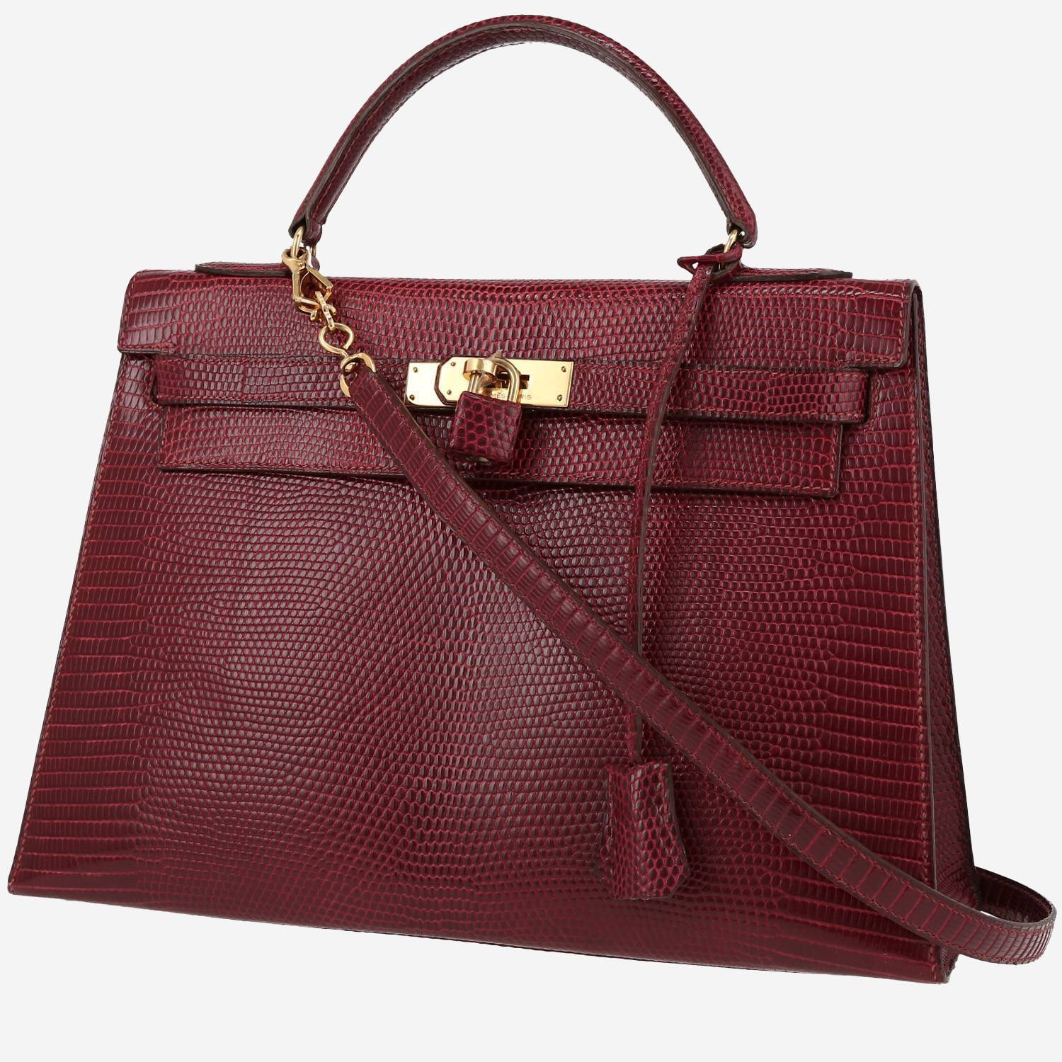 Sac à main Hermès  Kelly 32 cm en lézard rouge H
