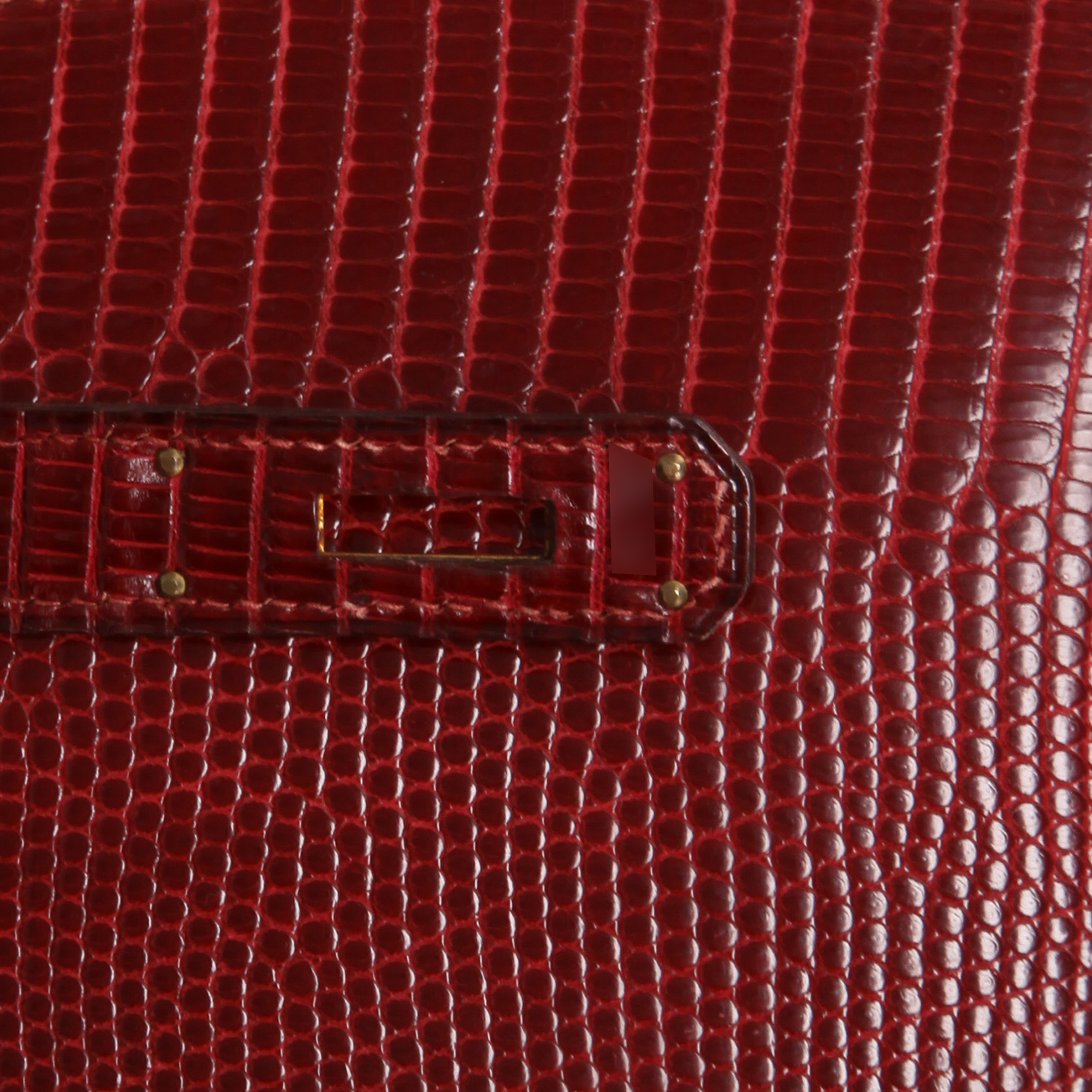 Hermès  Kelly 32 cm handbag  in red H lizzard - Detail D4