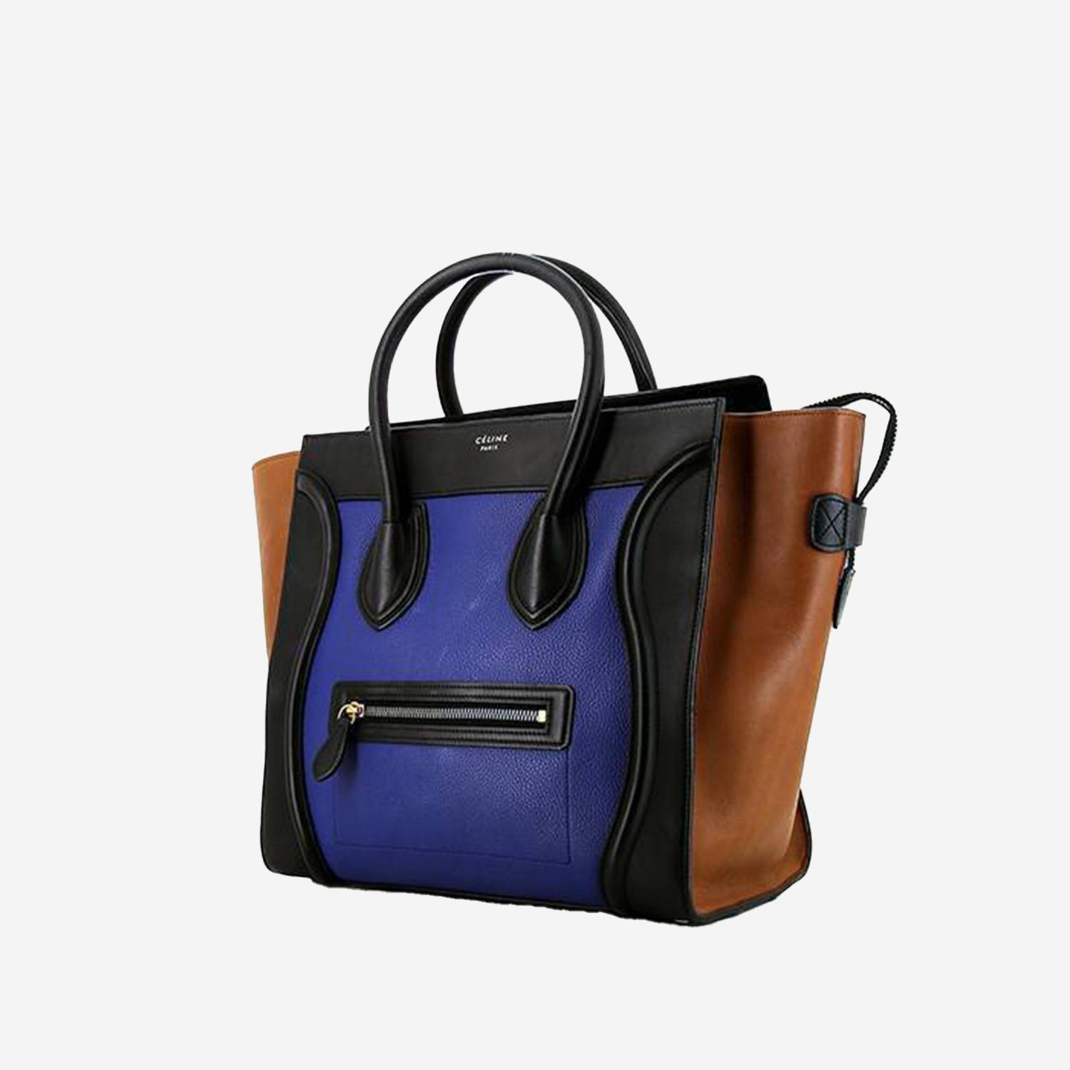Bolso de mano Celine  Luggage Mini en cuero azul negro y marrón