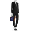 Celine  Luggage Mini handbag  in blue, black and brown leather - Detail D1 thumbnail