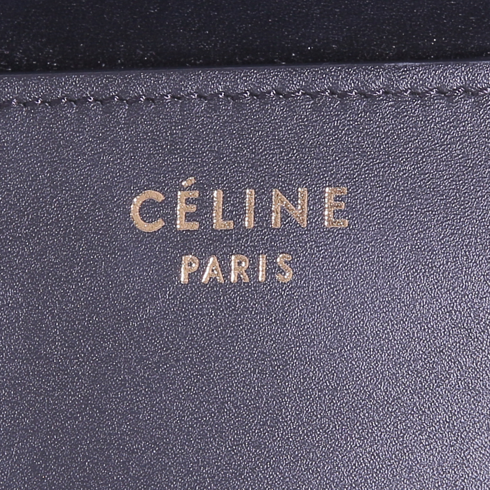 Celine  Luggage Mini handbag  in blue, black and brown leather - Detail D3
