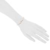 Dinh Van Double coeurs R9 bracelet in pink gold and pearls - Detail D1 thumbnail
