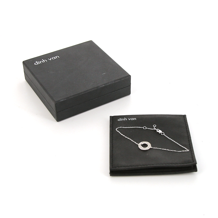 Bracelet Dinh Van Cible petit modèle en or blanc et diamants