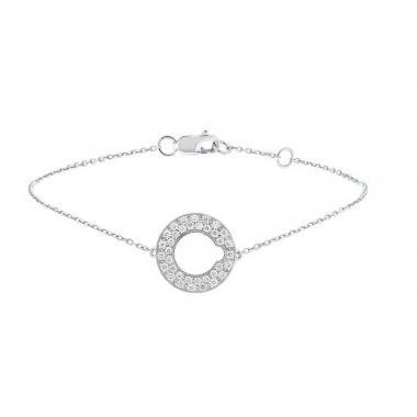 Bracelet Dinh Van Cible petit modèle en or blanc et diamants