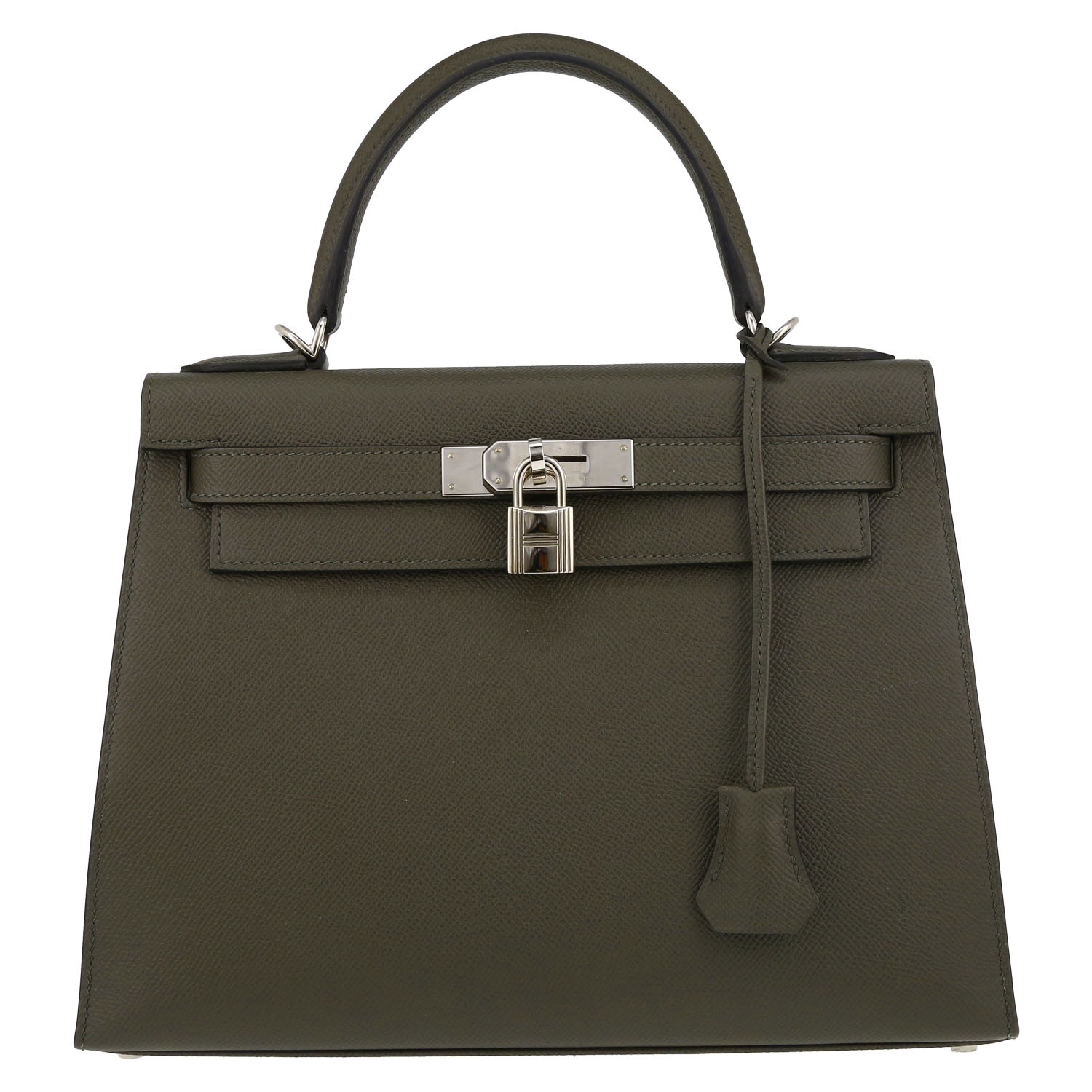 Sac à main Hermès  Kelly 28 cm en cuir epsom Vert de Gris - Detail D2