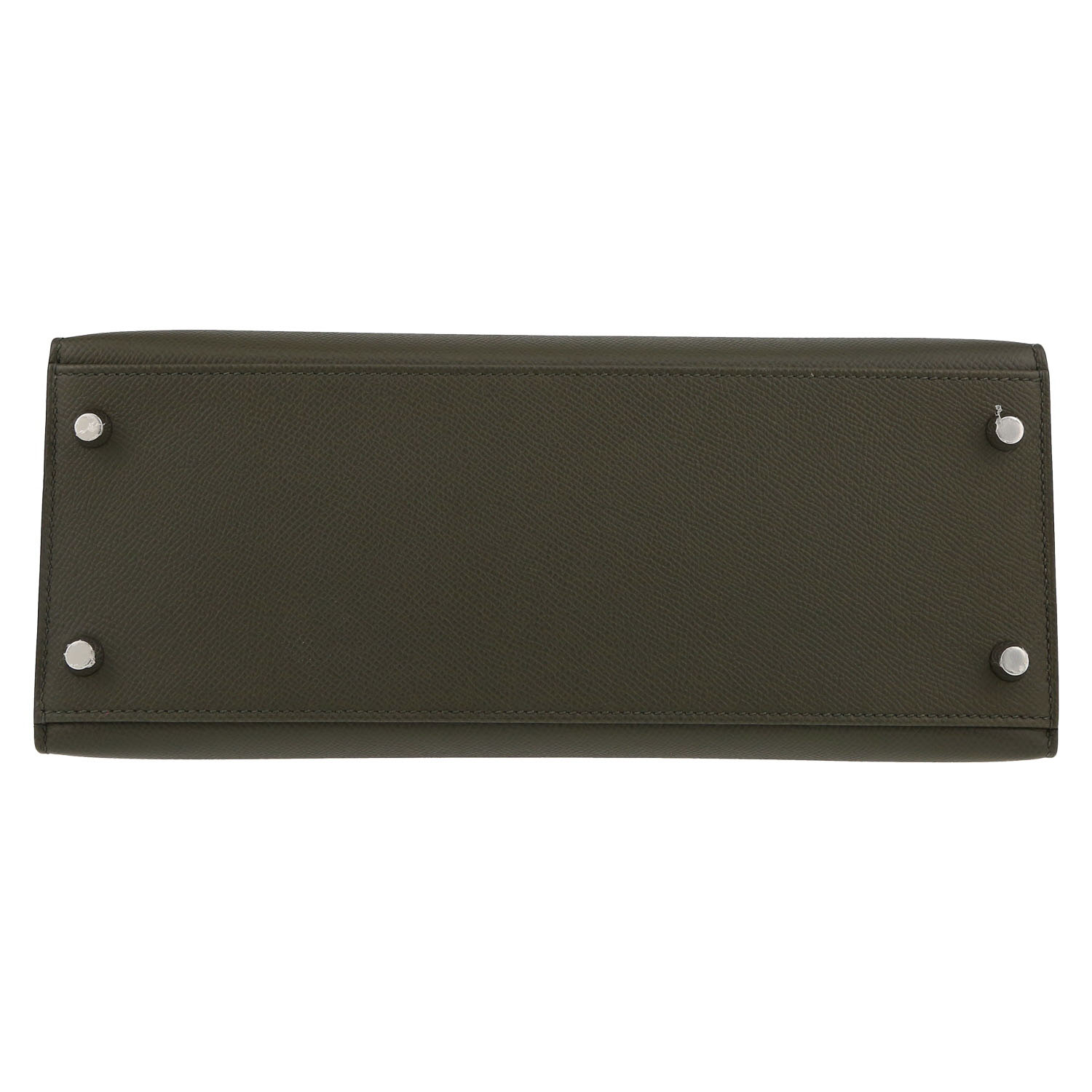 Bolso de mano Hermès  Kelly 28 cm en cuero epsom Vert de Gris - Detail D4