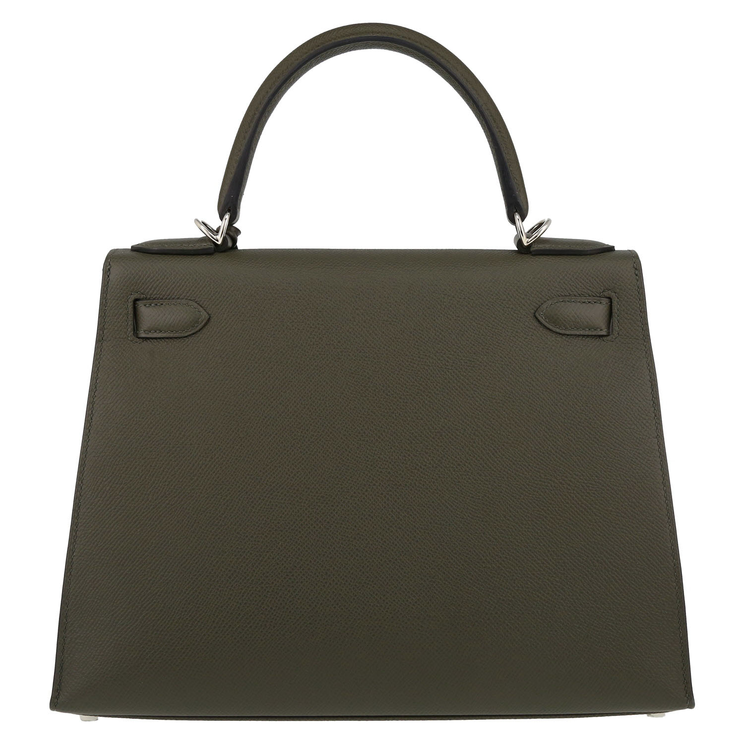 Bolso de mano Hermès  Kelly 28 cm en cuero epsom Vert de Gris - Detail D7