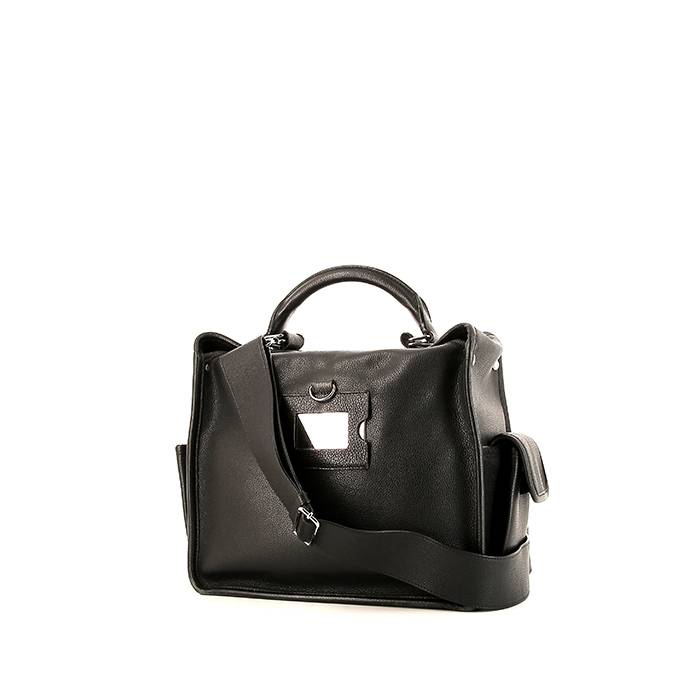 Balenciaga Tool shopping bag in black grained leather - 00pp