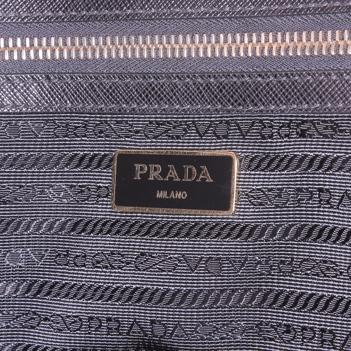 Bolso Cabás Prada Galleria modelo grande en cuero saffiano negro - Detail D3
