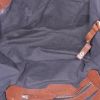 Sac cabas Burberry en toile Haymarket beige et cuir marron - Detail D2 thumbnail