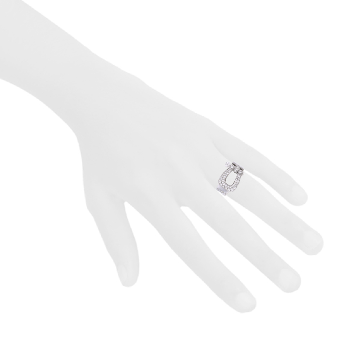 Bague Fred Force 10 grand modèle en or blanc et diamants - Detail D1