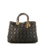 Dior Lady Dior handbag in black leather cannage - 360 thumbnail