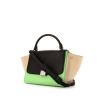 Celine Trapeze handbag in black, green and beige leather - 00pp thumbnail