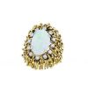 Dome-shaped Vintage 1970's ring in 9 carats yellow gold,  white gold and diamonds and in opal - 00pp thumbnail