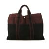 Bolso Cabás Hermes Toto Bag - Shop Bag en lona color burdeos y negra - 360 thumbnail