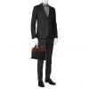 Hermes Toto Bag - Shop Bag shopping bag in burgundy and black canvas - Detail D1 thumbnail