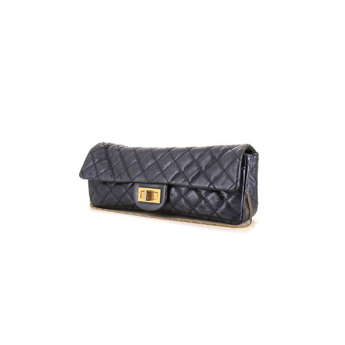 Chanel Black Patent Leather Vintage East West Bag