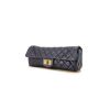 Chanel East West handbag in metallic blue quilted leather - 00pp thumbnail