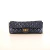 Chanel East West handbag in metallic blue quilted leather - 360 thumbnail