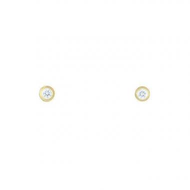 Paire de puces d'oreilles Cartier Diamant Léger moyen modèle en or jaune et diamants
