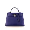 Hermes Kelly 32 cm handbag in electric blue epsom leather - 360 thumbnail
