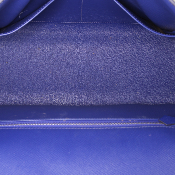 Hermes Kelly 32 cm handbag in electric blue epsom leather - Detail D3