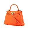 Hermes Kelly 28 cm handbag in orange Feu togo leather - 00pp thumbnail