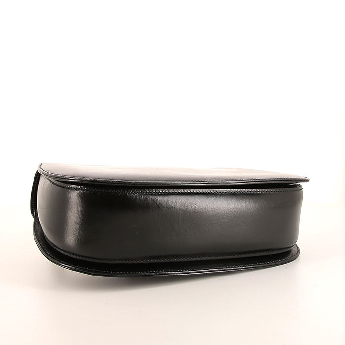 Bolso de mano Gucci Bamboo en cuero negro y bambú - Detail D4