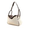 Hermes Lindy handbag in beige canvas and brown leather - 00pp thumbnail