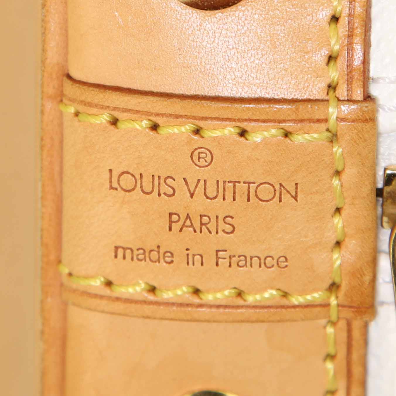 Louis Vuitton Alma handbag in white multicolor monogram canvas and natural leather - Detail D3