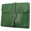 Hermès  Jige large model  pouch  in green Courchevel leather - 00pp thumbnail